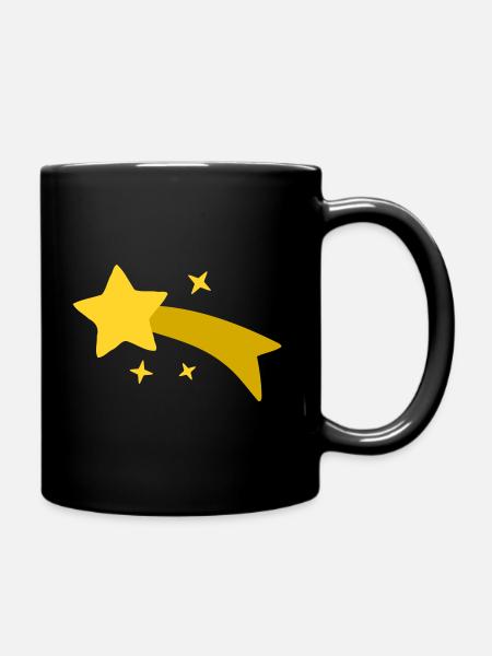 Sternschnuppe Sterne Sternchen - Tasse einfarbig - Schwarz