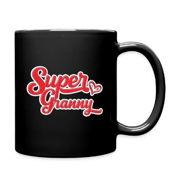 Super Granny Oma Omi Liebe Herz - Tasse einfarbig - Schwarz - Rechts