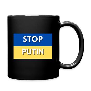 Stop Putin|Ukraine Conflict - Tasse einfarbig - Schwarz - Rechts