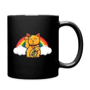 Glückskatze Maneki Neko Japanische Glückskatze - Tasse einfarbig - Schwarz - Rechts