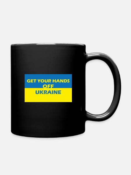 Ukraine Get your hands off Ukraine - Full Colour Mug - black