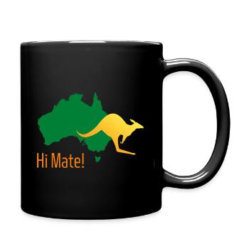 Australien - Hi Mate! - Tasse einfarbig - Schwarz - Rechts