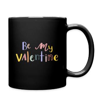 Soyez mon texte de la Saint-Valentin png doodle police w / typographie - Mug uni - noir - Droite