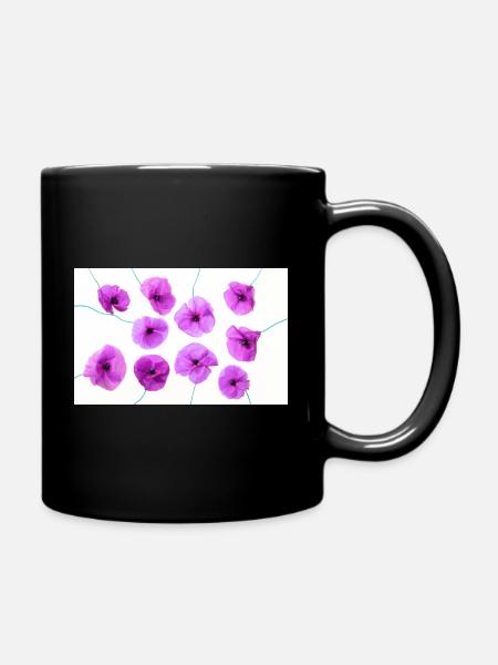 MOHNBLUME Lila - Tasse einfarbig - Schwarz