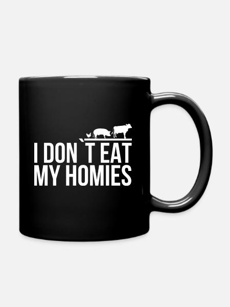 Je ne mange pas mes homies - Végétalien - Mug uni - noir