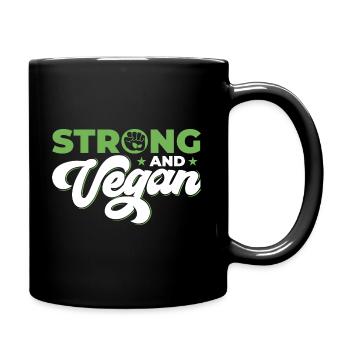 Fort et végétalien - Mug uni - noir - Droite