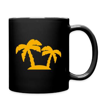 Palmen Verreisen Urlaub - Tasse einfarbig - Schwarz - Rechts