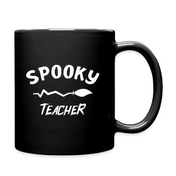 Halloween-Lehrer Gruseliger Lehrer - Tasse einfarbig - Schwarz - Rechts