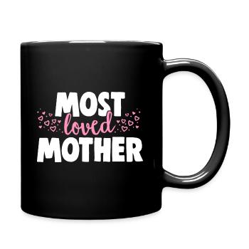 Muttertag Mama Geliebteste Mutter - Tasse einfarbig - Schwarz - Rechts