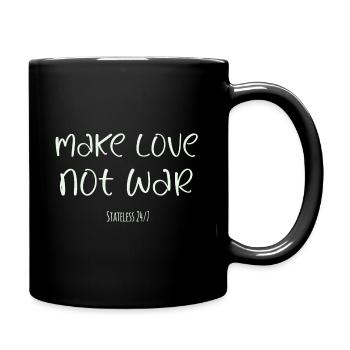 make love not war - Tasse einfarbig - Schwarz - Rechts