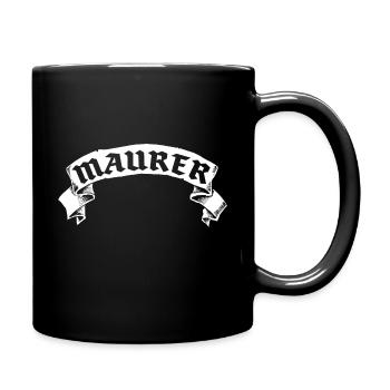Maurer banderole - Tasse einfarbig - Schwarz - Rechts