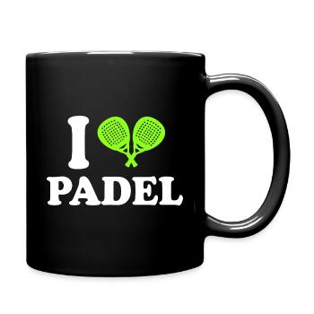 Ich liebe Padel - Tasse einfarbig - Schwarz - Rechts