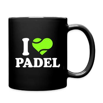 Ich liebe Padel - Tasse einfarbig - Schwarz - Rechts