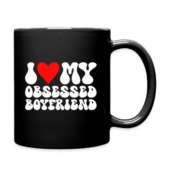 Adore Mon Copain J'aime Mon Petit Ami Obsédé - Mug uni - noir - Droite
