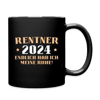Ruhestand Pension Rente 2024 Rentner - Tasse einfarbig - Schwarz - Rechts