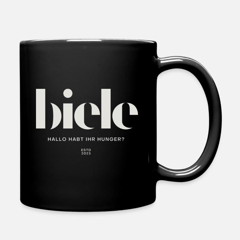 Biele Hallo habt ihr Hunger? - Tasse einfarbig - Schwarz