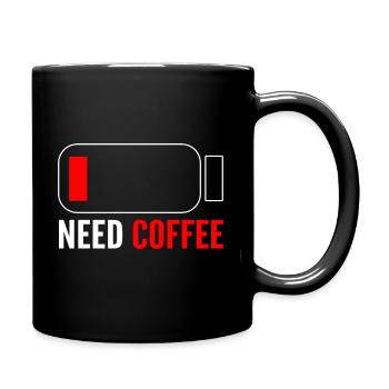Need Coffee Café -Shop -Mitarbeiter - Tasse einfarbig - Schwarz - Rechts