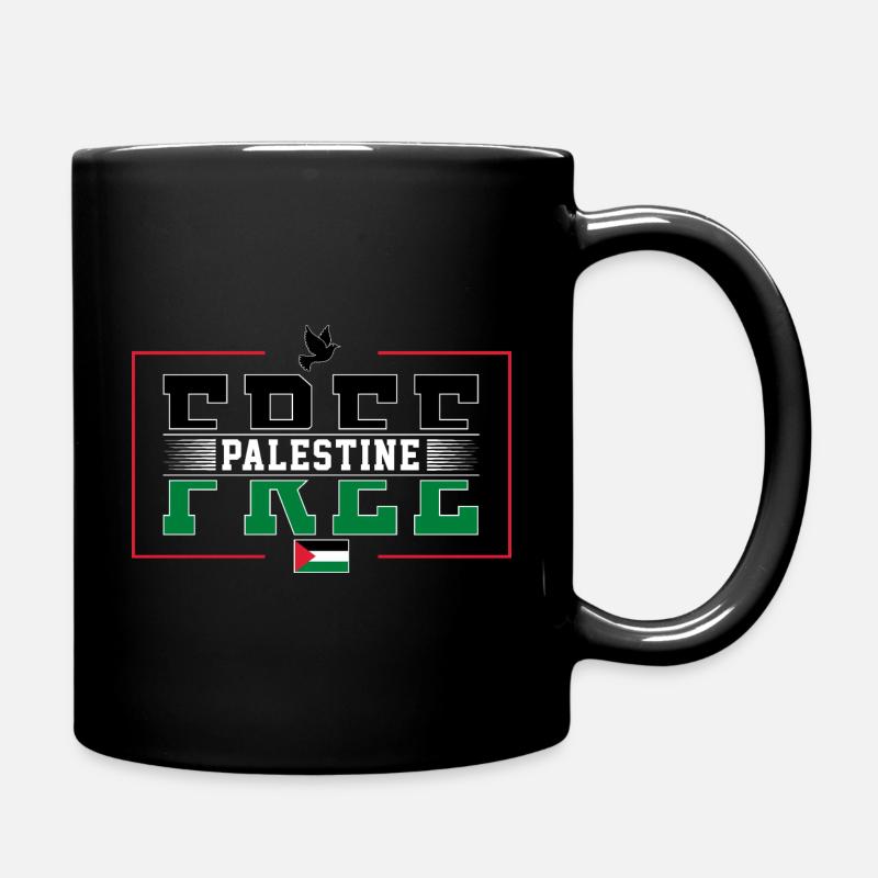 Free Palestine - Tasse einfarbig - Schwarz