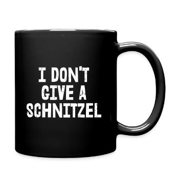 Ich gebe kein Schnitzel | Bayerisch - Tasse einfarbig - Schwarz - Rechts