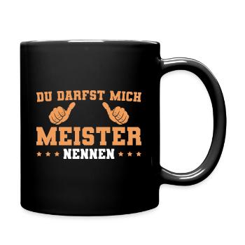 Meisterprüfung Meister bestanden - Tasse einfarbig - Schwarz - Rechts