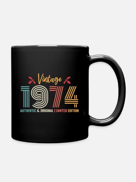 anniversaire 1974 anniversaire né en 1974 rétro - Mug uni - noir
