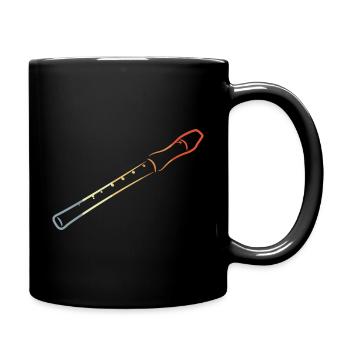Croquis de flûte vintage - Mug uni - noir - Droite