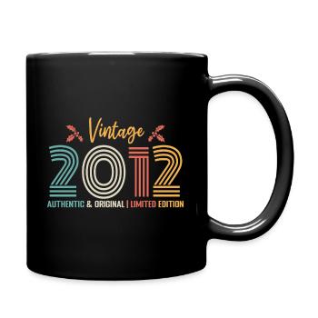 Geburtstag 2012 Geburtstag Jahrgang 2012 Retro - Tasse einfarbig - Schwarz - Rechts