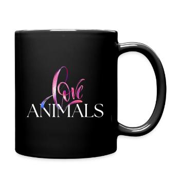 AIMER LES ANIMAUX - Mug uni - noir - Droite