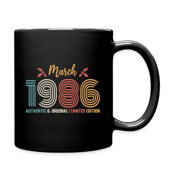 March 1986 Anniversary March 1986 Retro - Full Colour Mug - black - Right