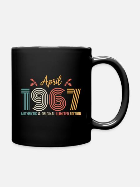 Avril 1967 anniversaire Avril 1967 rétro - Mug uni - noir