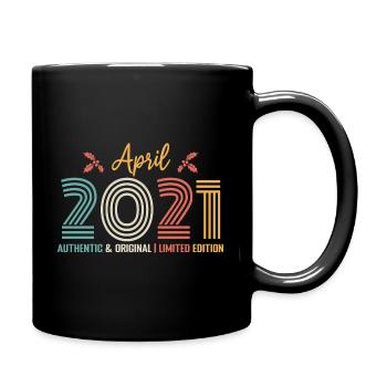 April 2021 Anniversary April 2021 Retro - Full Colour Mug - black - Right