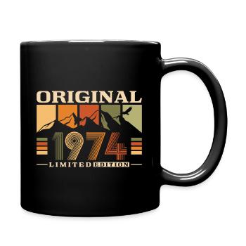 Vintage Berge 1974 Geburtsjahr Geschenk - Tasse einfarbig - Schwarz - Rechts
