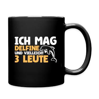 I like dolphins and maybe 3 people - Full Colour Mug - black - Right
