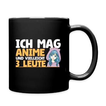 J’aime l’anime et peut-être 3 personnes - Mug uni - noir - Droite