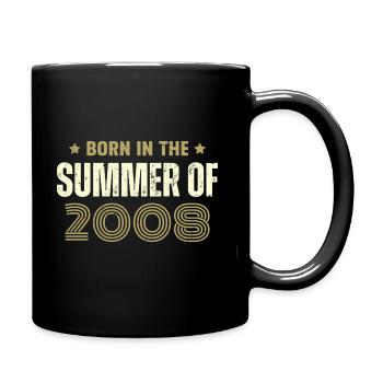 Jahrgang 2008 Vintage Geburtstagsgeschenk 2008 - Tasse einfarbig - Schwarz - Rechts