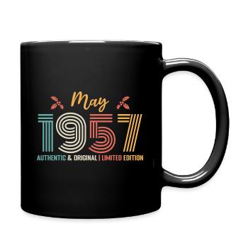 Mai 1957 Retro Geburtstag Mai 1957 - Tasse einfarbig - Schwarz - Rechts