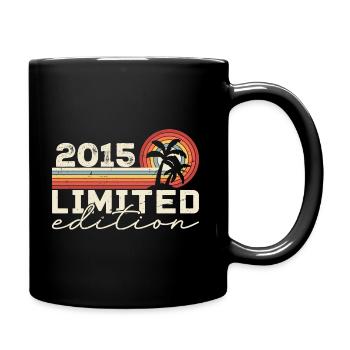 Jahrgang 2015 Retro 2015 Jubiläumsgeschenk - Tasse einfarbig - Schwarz - Rechts