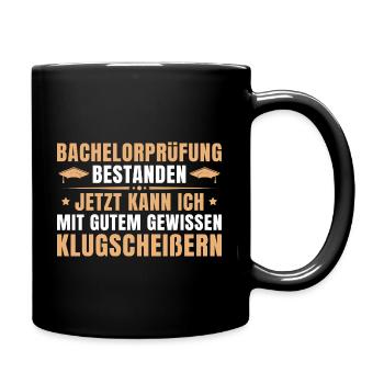 Bachelorprüfung bestanden Uni Bachelor Abschluss - Tasse einfarbig - Schwarz - Rechts