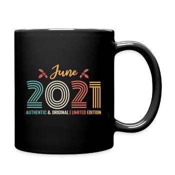 June 2021 Birthday June 2021 Retro June - Full Colour Mug - black - Right