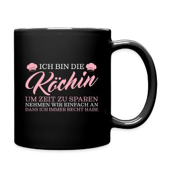 Kochen Humor Beste Köchin Geschenk - Tasse einfarbig - Schwarz - Rechts