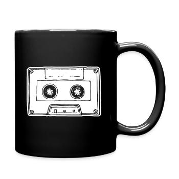 Music Cassette Cassette Audio Tape - Full Colour Mug - black - Right