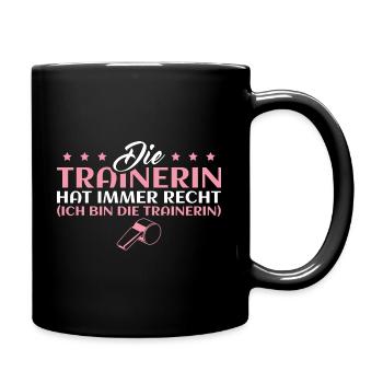Trainerin Spruch Handballtrainerin - Tasse einfarbig - Schwarz - Rechts