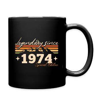 1974 Jahrgang Berge Vintage Geburtstagsgeschenk - Tasse einfarbig - Schwarz - Rechts