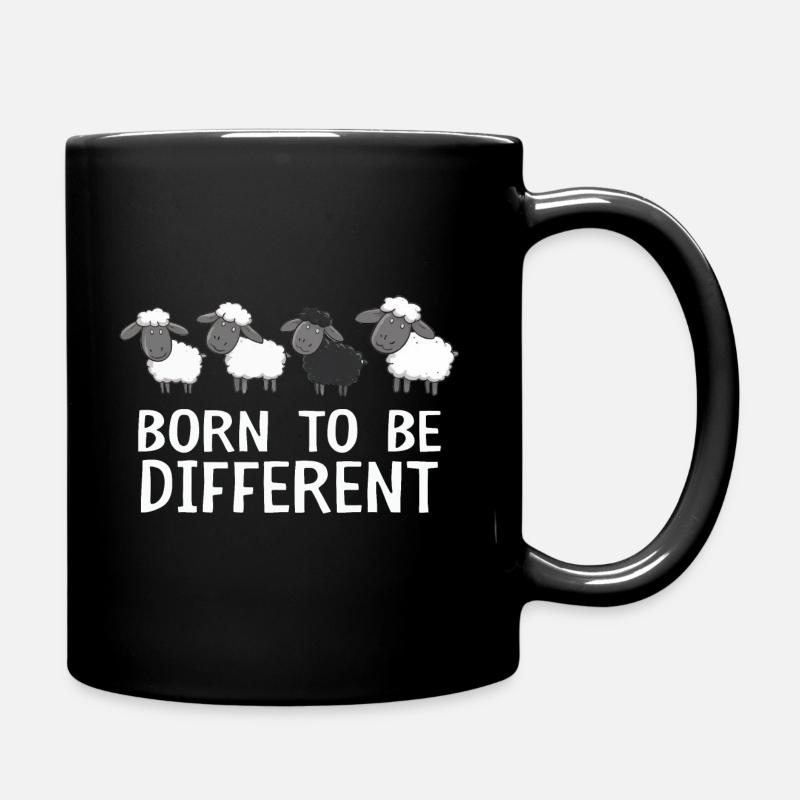 Born to be different. Schwarzes Schaf anders sein - Tasse einfarbig - Schwarz