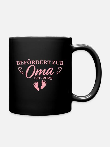 Befördert zur Oma est 2025 - Tasse einfarbig - Schwarz