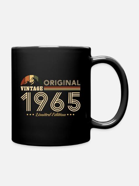 Berge 1965 Jahrgang Geburtstag Geschenk - Tasse einfarbig - Schwarz