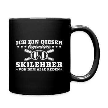 Wintersport Skifahrer Legendärer Skilehrer - Tasse einfarbig - Schwarz - Rechts