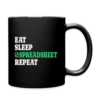 Insurance Actuary Analyst Spreadsheet - Full Colour Mug - black - Right