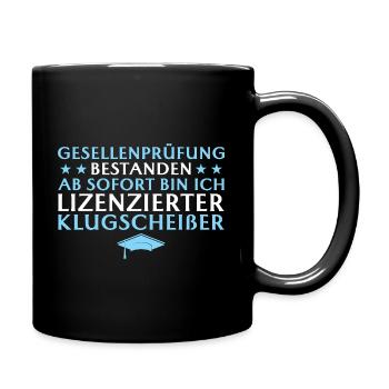 Abschlussprüfung bestanden Ausbildung Geselle - Tasse einfarbig - Schwarz - Rechts