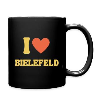 Bielefeld Retro I Love Design Geschenkidee Herz - Tasse einfarbig - Schwarz - Rechts